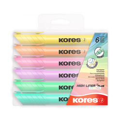 Kores Plus Pastel Fosforlu Kalem 6 Renk 36060 - Thumbnail