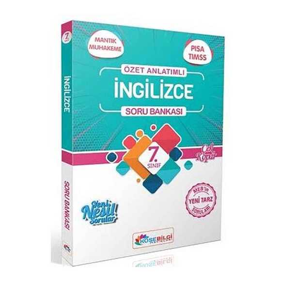 Köşebilgi 7.Sınıf İngilizce Özet Bilgili Soru Bankası 2022