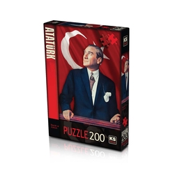 Ks Games Bayrak ve Atatürk Puzzle 200 11189 - Thumbnail