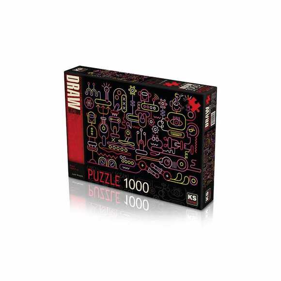 KS Puzzle 20518 Joyce Nicoletti Robot Workshop Yetişkin Puzzle 1000 Parça 48X121