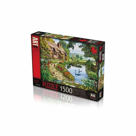 KS Puzzle 22007 Steve Crips Cottage By The Lake Yetişkin Puzzle 1500 Parça 85X60 Cm