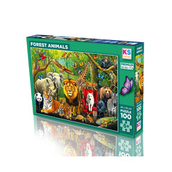 KS Puzzle - Ks Puzzle Çocuk P. Forest Animals 100 Parça Puzzle 31504
