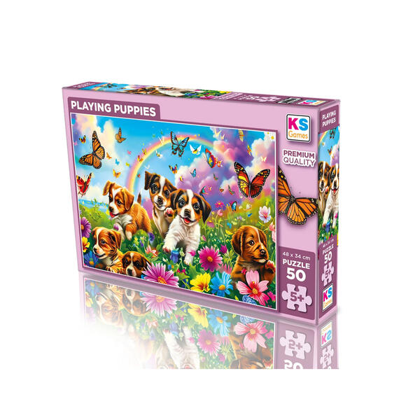 Ks Puzzle Çocuk P. Playing Puppies 50 Parça Puzzle 31754