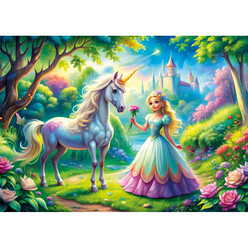 Ks Puzzle Çocuk P. Princes&Unicorn 50 Parça Puzzle 31755 - Thumbnail