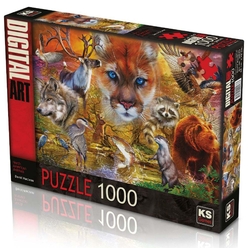Ks Puzzle Yetişkin Puzzle 1000 Parça North American Animals 20567 - Thumbnail