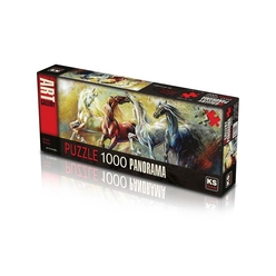 Ks Puzzle - Ks Puzzle Yetişkin Puzzle 1000 Parça Panoramik Dream Horses 21007