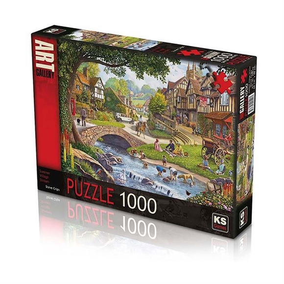 Ks Puzzle Yetişkin Puzzle 1000 Parça Summer Village Stream 20516