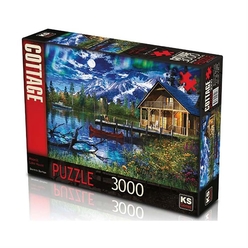 Ks Puzzle Yetişkin Puzzle 3000 Parça Moonlit Lake House 23008 - Thumbnail