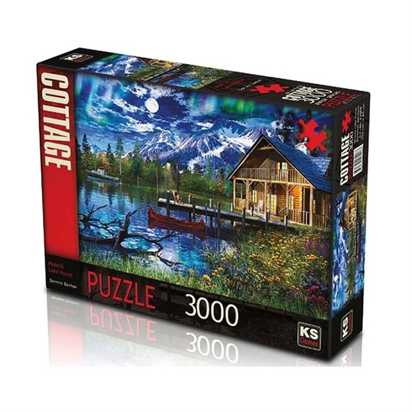 Ks Puzzle Yetişkin Puzzle 3000 Parça Moonlit Lake House 23008