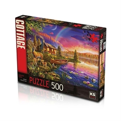 Ks Puzzle Yetişkin Puzzle 500 Parça Lakeside Cabin 20003 - Thumbnail