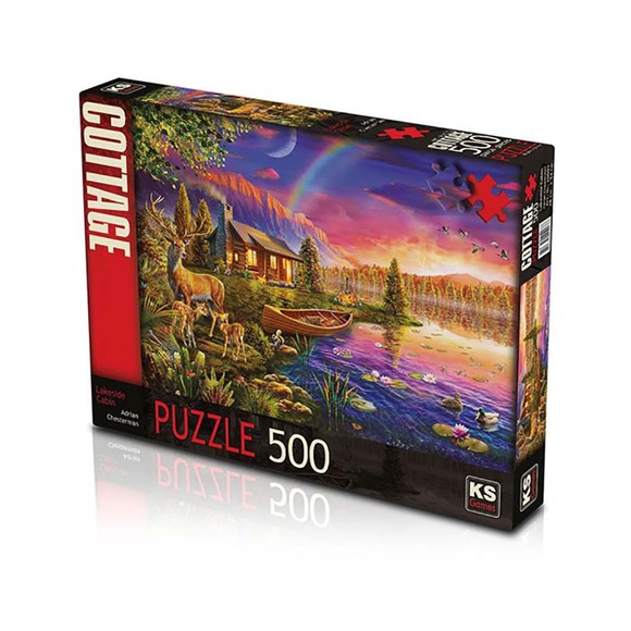 Ks Puzzle Yetişkin Puzzle 500 Parça Lakeside Cabin 20003