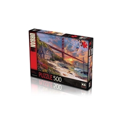 Ks Puzzle Yetişkin Puzzle 500 Parça Sunsetatgoldengate 11374 - Thumbnail