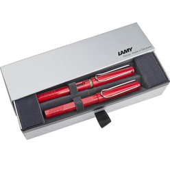 Lamy - Lamy Safari Dolma ve Roller Kalem Seti 2’li Kırmızı 16-M/316