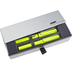 Lamy - Lamy Safari Dolma ve Roller Kalem Seti 2’li Neon Limon Yeşili 43-M/343
