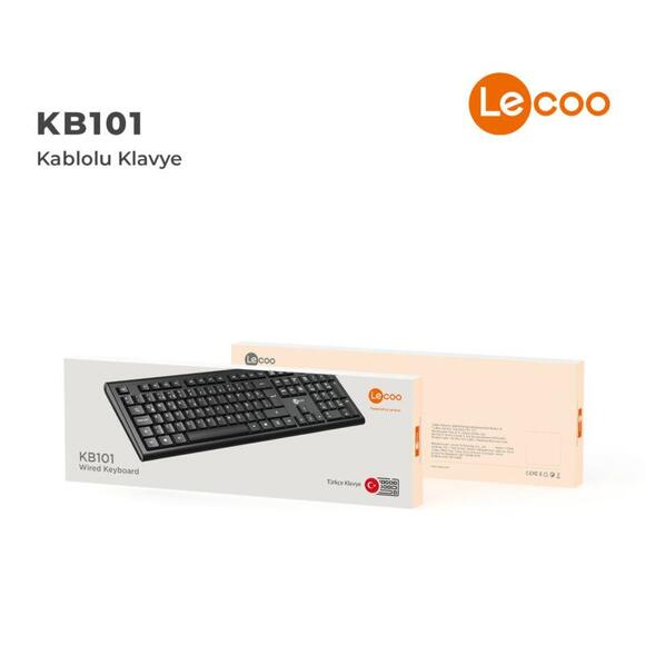 Lecoo KB101 Kablolu Klavye Q Siyah