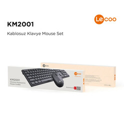Lecoo - Lecoo KM2001 Wirelees Siyah Klavye Mouse Set
