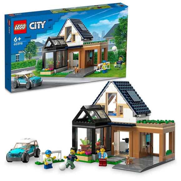 LEGO City Aile Evi ve Elektrikli Araba 60398 Oyuncak Yapım Seti (462 Parça)