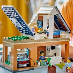 LEGO City Aile Evi ve Elektrikli Araba 60398 Oyuncak Yapım Seti (462 Parça) - Thumbnail