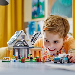 LEGO City Aile Evi ve Elektrikli Araba 60398 Oyuncak Yapım Seti (462 Parça) - Thumbnail