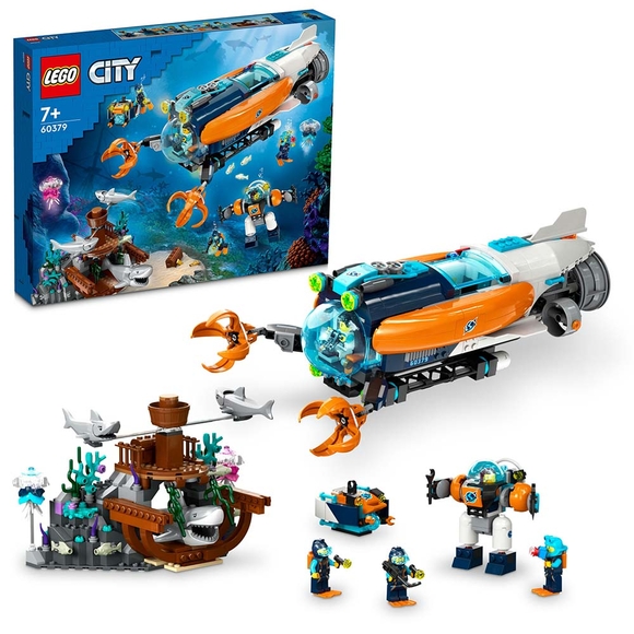 LEGO City Derin Deniz Keşif Denizaltısı 60379 Oyuncak Yapım Seti (842 Parça)