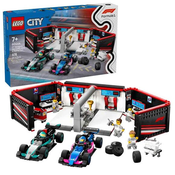 Lego City F1 Garaj AMG ve Alpine 60444
