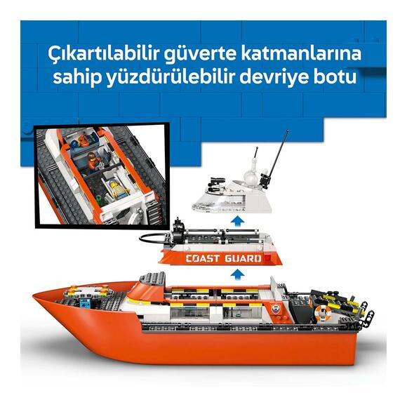 Lego City Sahil Güvenlik Kurtarma Botu Ve Helikopteri 60504