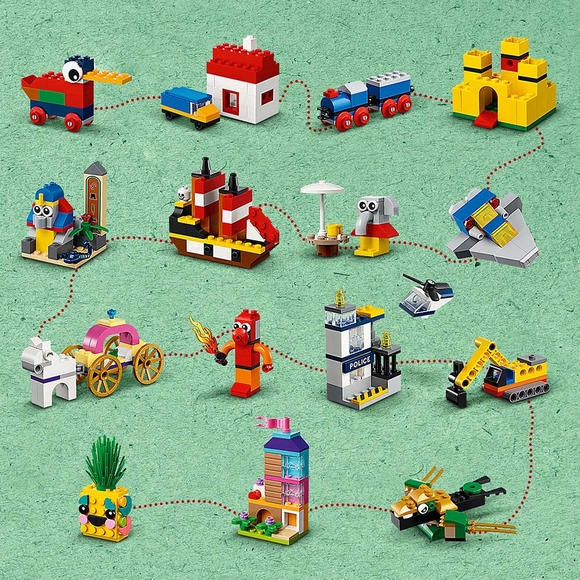 LEGO Classic Oyunun 90 Yılı 11021 Çocuklar için 15 Oyuncaklı Yapım Seti (1100 Parça)