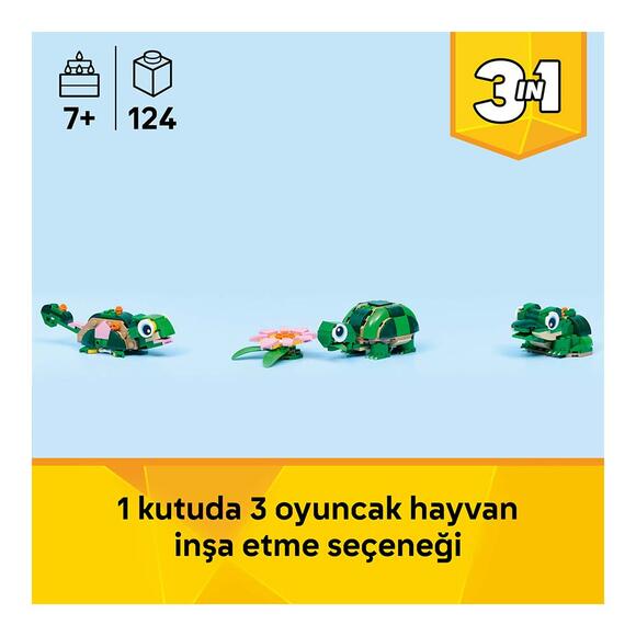 Lego Creator 3’Ü 1 Arada Kaplumbağa İle Nilüfer Çiçeği 31377