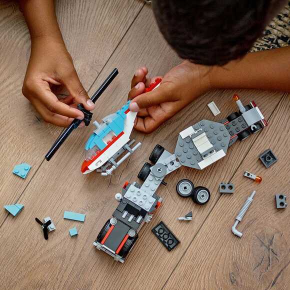Lego Creator Helikopterli Açık Kasa Kamyon 31146