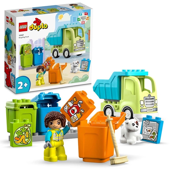 LEGO DUPLO Kasabası Geri Dönüşüm Kamyonu 10987 Oyuncak Yapım Seti (15 Parça)