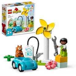 LEGO DUPLO Kasabası Rüzgar Türbini ve Elektrikli Araba 10985 Oyuncak Yapım Seti (16 Parça) - Thumbnail