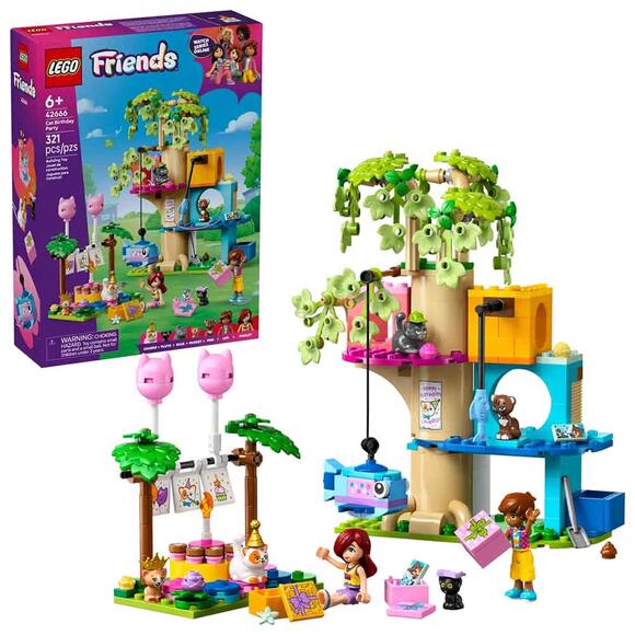 Lego Friends Kedi Doğum Günü Partisi ve Ağaç Ev 42666