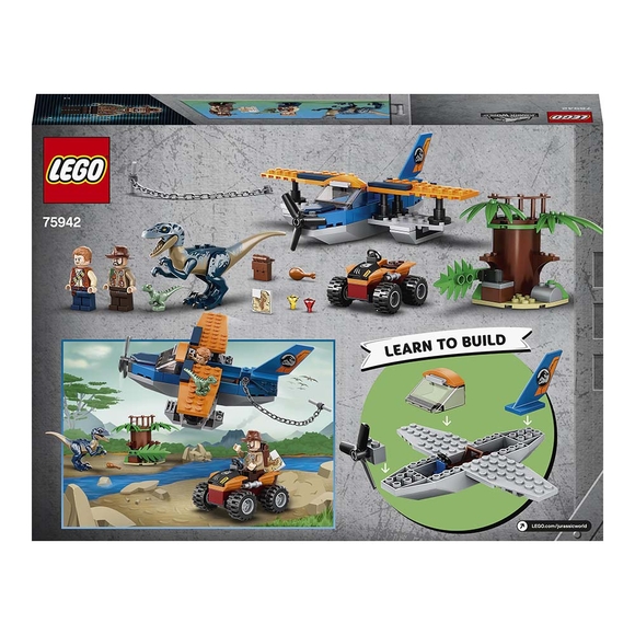 LEGO Jurassic World Velociraptor: Uçakla Kurtarma Görevi 75942 Yapım Seti (101 Parça)