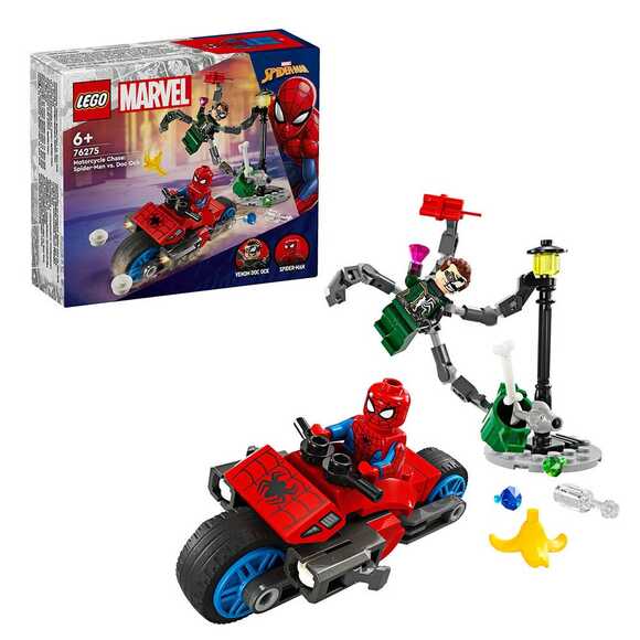 Lego Marvel Motosiklet Takibi Örümcek Adam Doktor Oktopus’A Karşı 76275