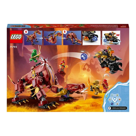 LEGO NINJAGO Heatwave Dönüşen Lav Ejderhası 71793 Oyuncak Yapım Seti (479 Parça)