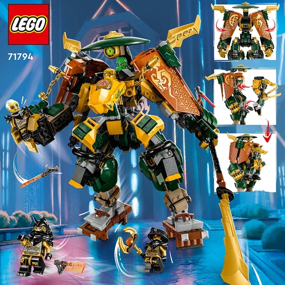 LEGO NINJAGO Lloyd ve Arin’in Ninja Ekibi Robotları 71794 Oyuncak Yapım Seti (764 Parça)