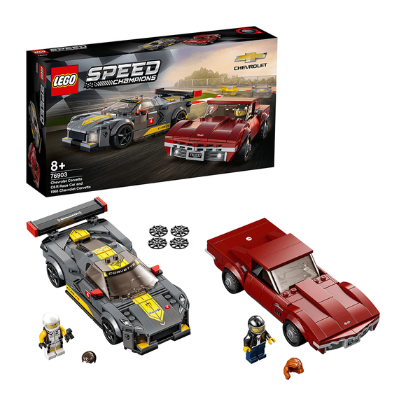 Lego Speed Champions Chevrolet Corvette C8.R Yarış Arabası ve 1968 Chevrolet Corvette 76903
