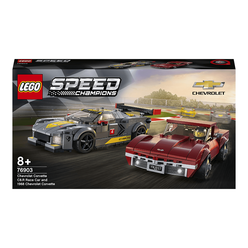 Lego Speed Champions Chevrolet Corvette C8.R Yarış Arabası ve 1968 Chevrolet Corvette 76903 - Thumbnail