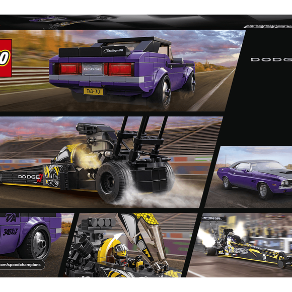 Lego Speed Champions Mopar Dodge//SRT Top Fuel Dragster ve 1970 Dodge Challenger T/A 76904