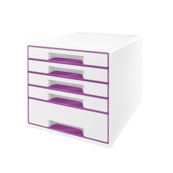 Leitz - Leitz 5 Çekmeceli Evrak Rafı WOW Metalik Mor 52141062