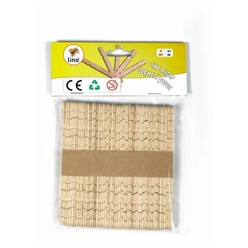 Lino - Lino Ahşap Çubuk Geçmeli Naturel 50’li Paket RBZ-040 