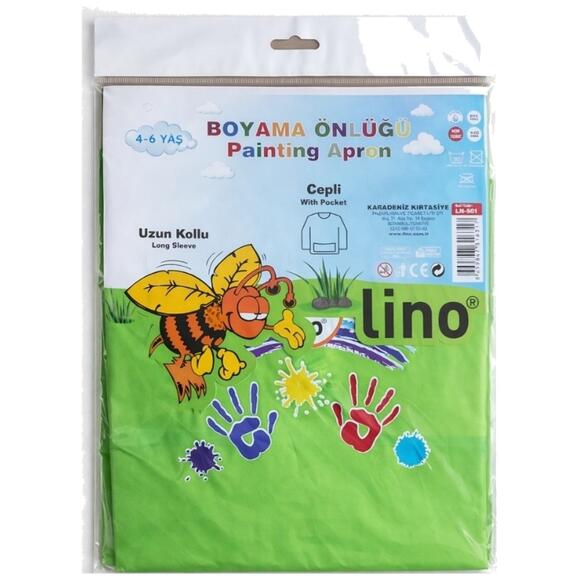Lino Boyama Önlüğü 4-6 Yaş Su Geçirmez LN-501