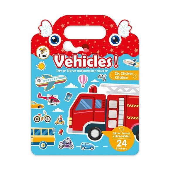 Lino Tekrar Tekrar Kullanılabilen İlk Sticker Kitabım Vehicles LS-501