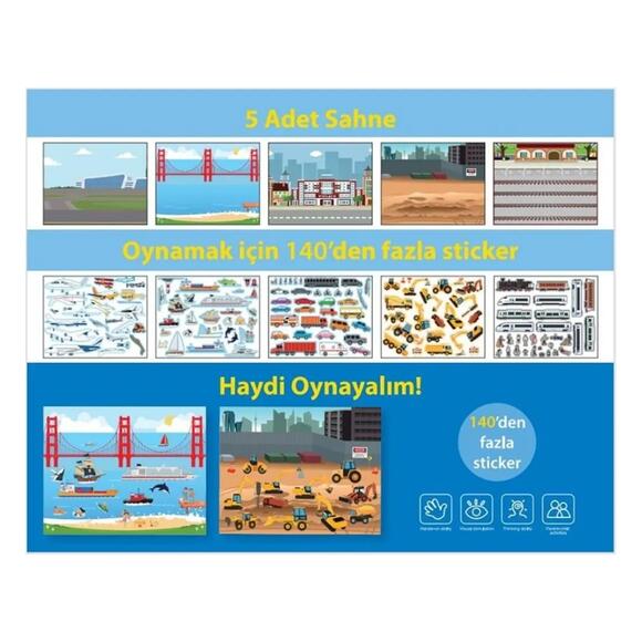 Lino Tekrar Tekrar Kullanılabilen Sticker Pad Taşıtlar Ls-603