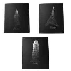 Liz 40 Yaprak 20X22cm Siyah Kapak Ivory Çizgili Defter SYH22 - Thumbnail