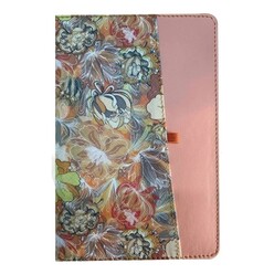 Lizy - Liz Flw7128 Suni Deri Çiçek Desen Yandan Cepli Defter 13x21