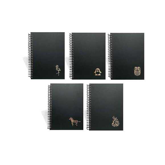 Lizy 100 Yaprak 17x24cm Spiralli Fantazi Sert Kapak Kareli Defter FSPRB5K