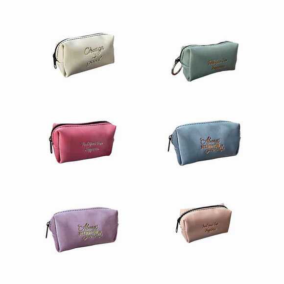 Lizy VELBZK Suni Deri Velur Desen Bozukpara Çantası