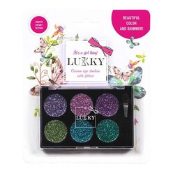 Lukky - Lukky 6 Renkli Parıltılı Göz Farı Paleti Ve Fırçası AST16128