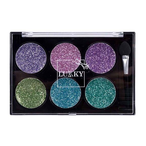 Lukky 6 Renkli Parıltılı Göz Farı Paleti Ve Fırçası AST16128
